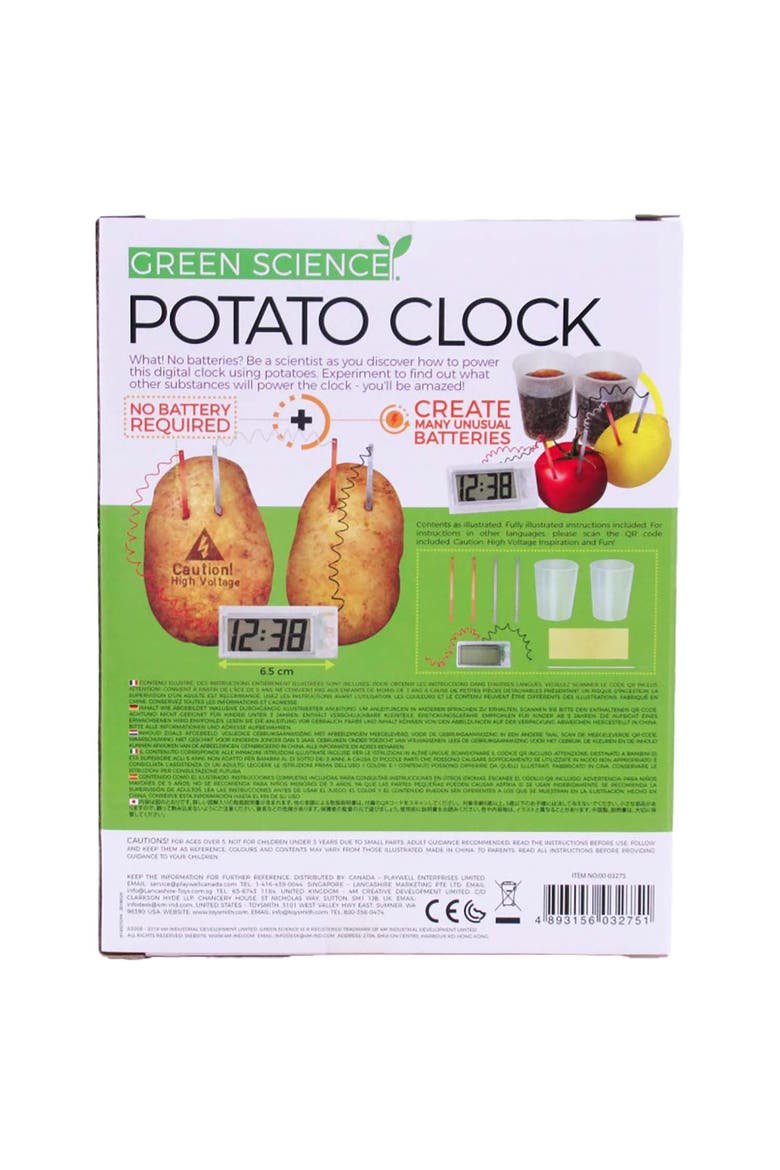 Green Science Potato Clock Diy Renewable Energy Kit, Power Digital Clock, Alternate, color, Multicolored