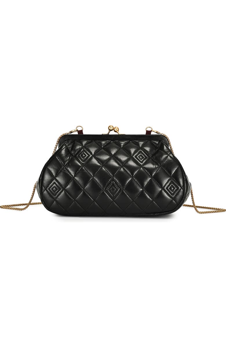 OLD TREND Petunia Small Quilted Leather Crossbody, Main, color, Black
