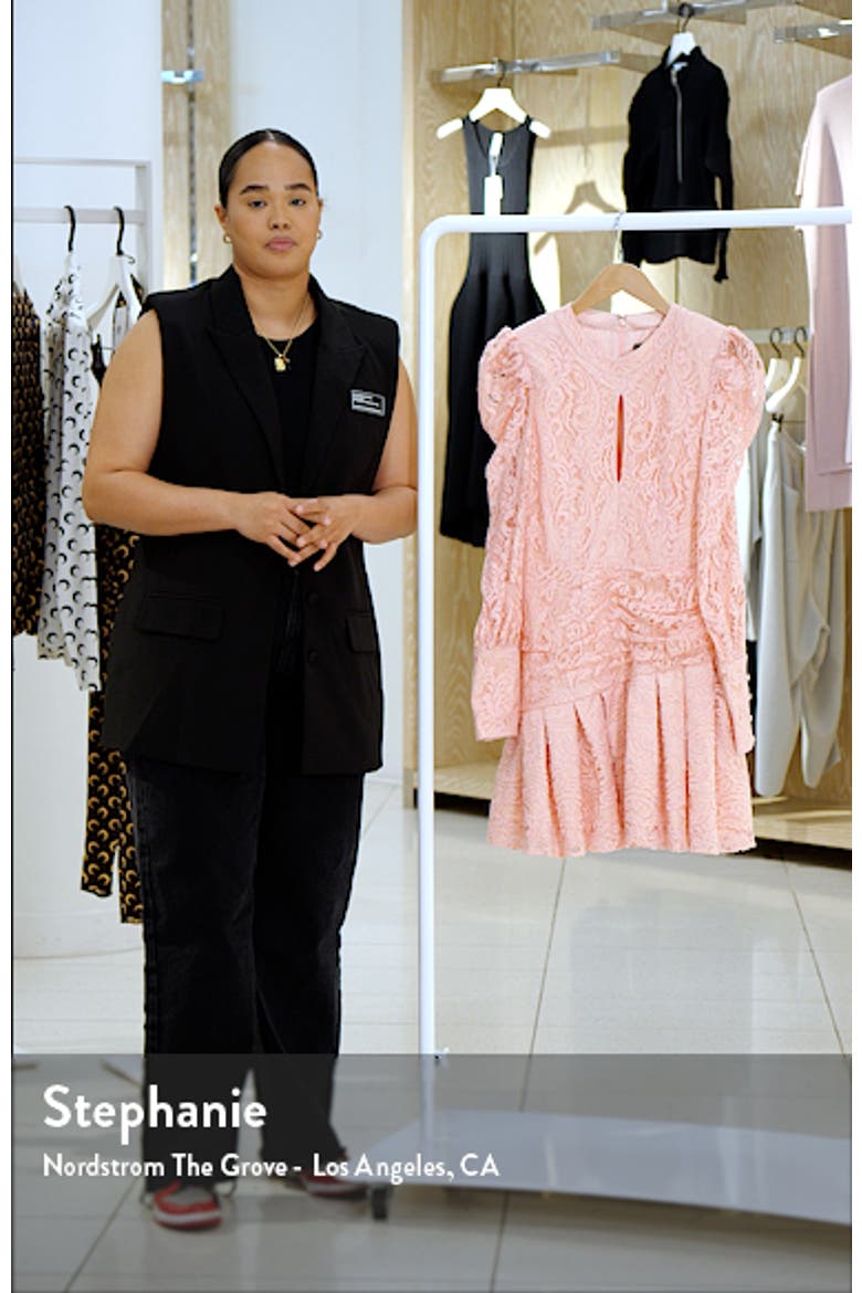 Korina Pleated Long Sleeve Lace Minidress video