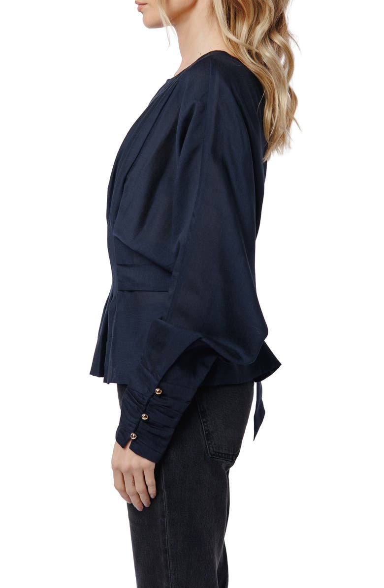 CIEBON Pera Pleated Top, Alternate, color, Navy