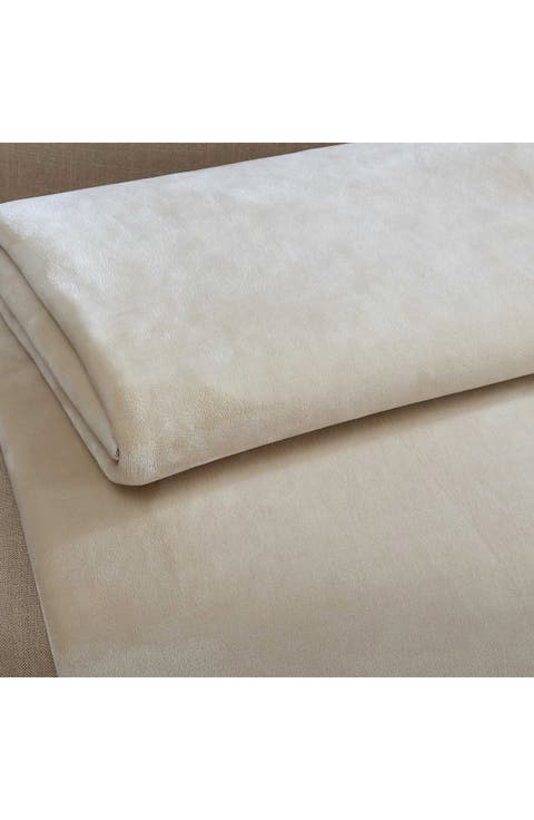 Modern Reversible Solid Plush Blanket