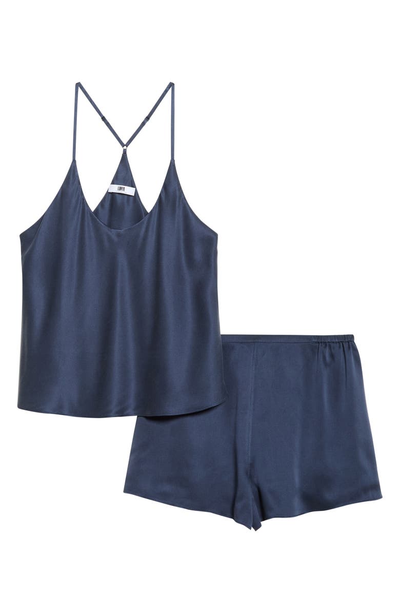 Lunya Washable Silk Short Pajamas, Alternate, color, Deep Blue