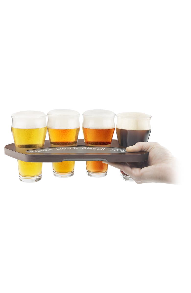 FINAL TOUCH Craft Beer Flight Set, Alternate, color, Clear