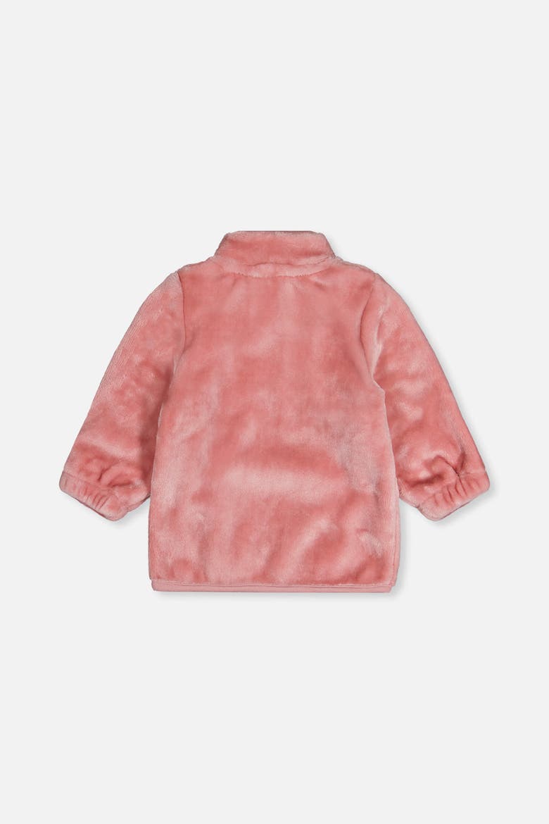 Plush Flower Embroidered Zip Jacket, Alternate, color, Dusty Pink