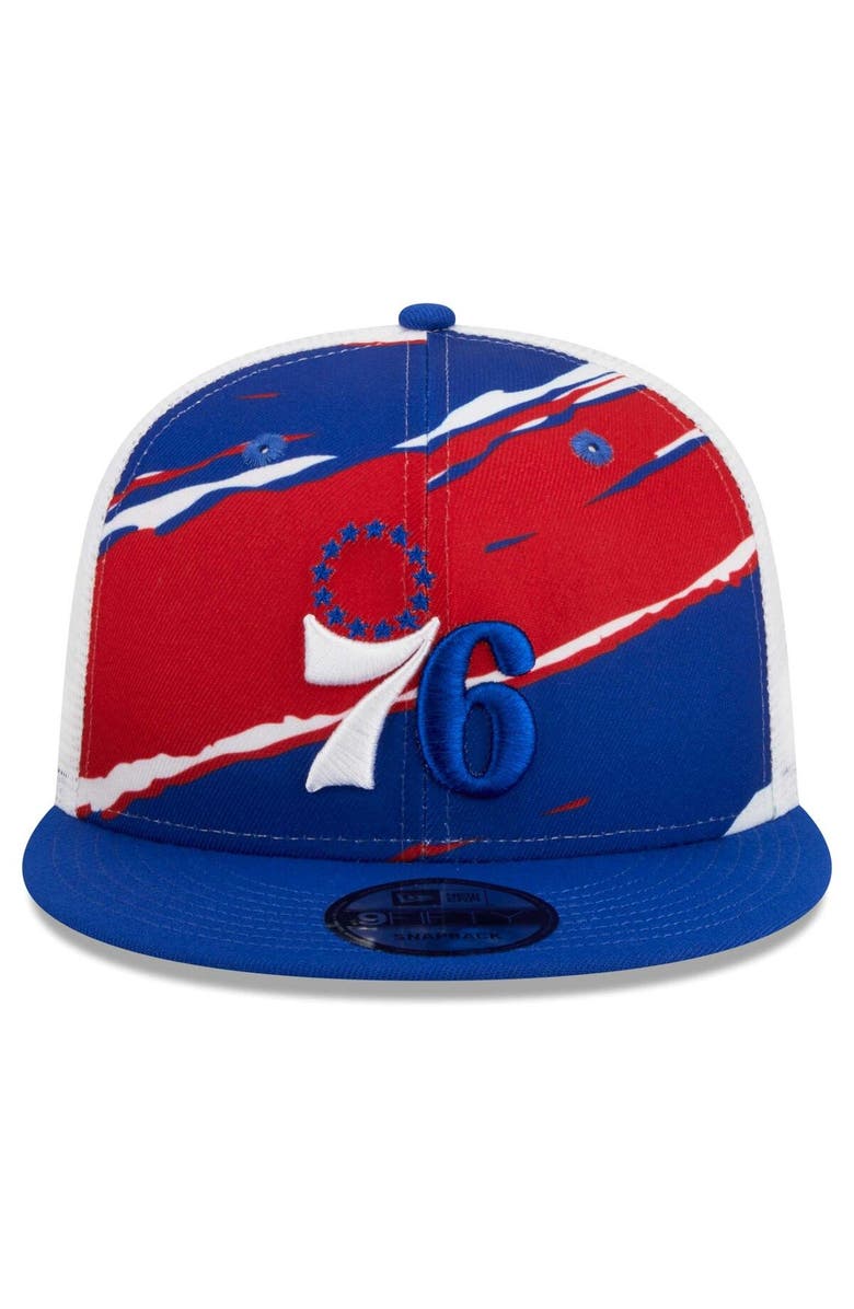 New Era Men's New Era Royal/White Philadelphia 76ers Tear Trucker 9FIFTY Adjustable Hat, Alternate, color, Royal