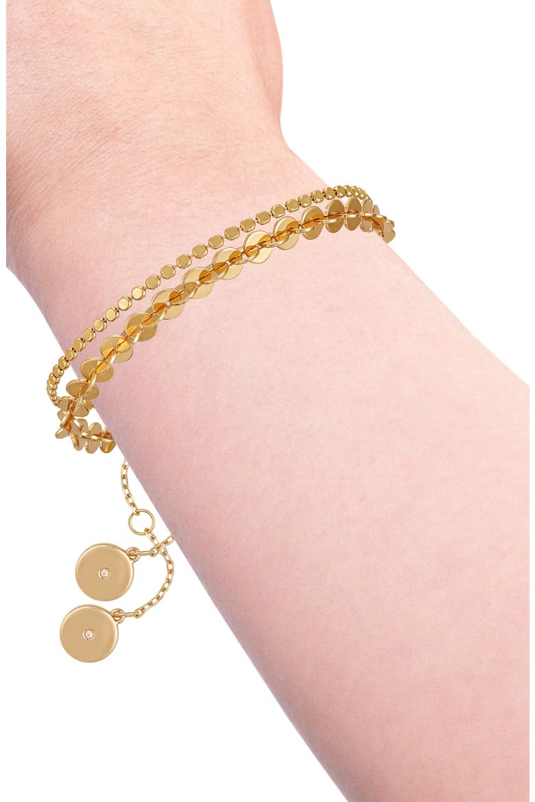 Set of 2 Mixed Chain Bracelets, Alternate, color, GOLD TONE