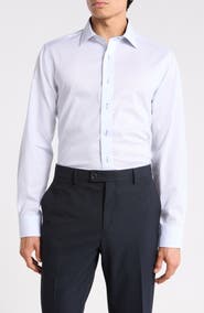Lorenzo Uomo Trim Fit Textured Cotton Dress Shirt