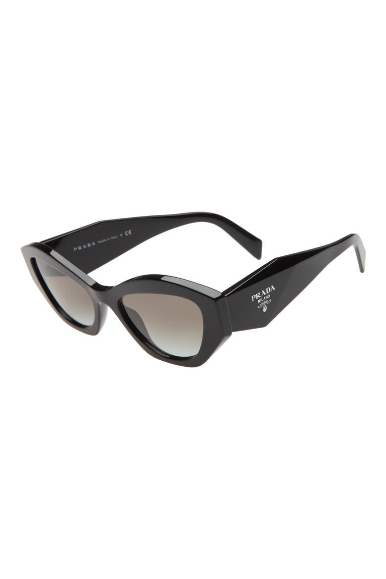 53mm Gradient Irregular Sunglasses, Alternate, color, BLACK/ GREY GRADIENT