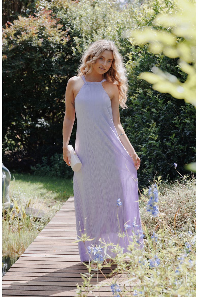 Melody Plissé Maxi Dress, Alternate, color, LAVENDER