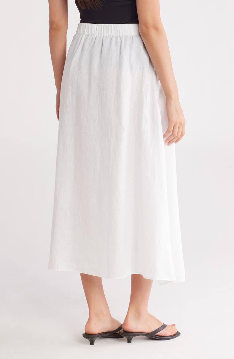 Eileen Fisher Gathered Organic Linen Skirt, Alternate, color,