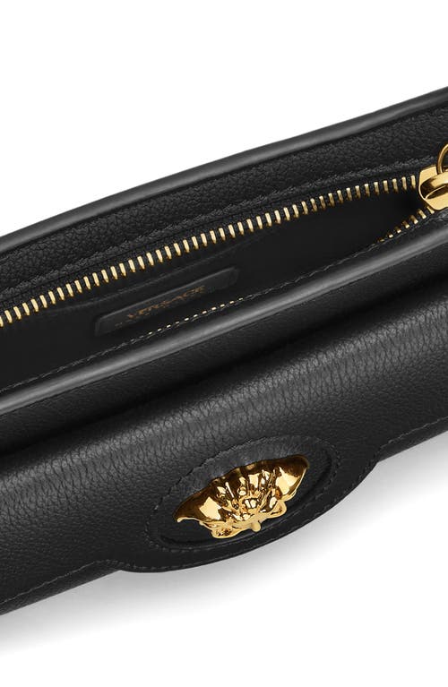 Versace Mini Medusa Leather Shoulder Bag In Black  Gold