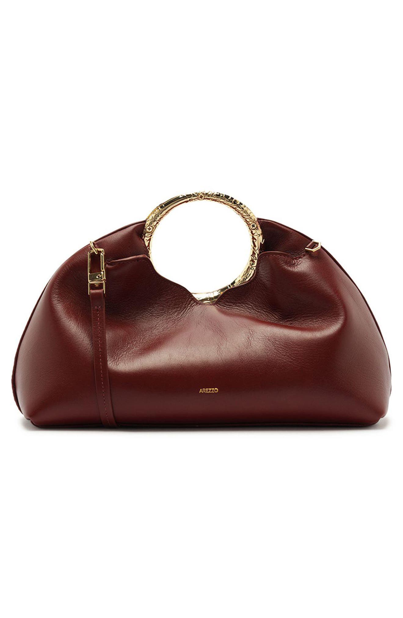 Mia Small Leather Clutch, Alternate, color, PASSION RED