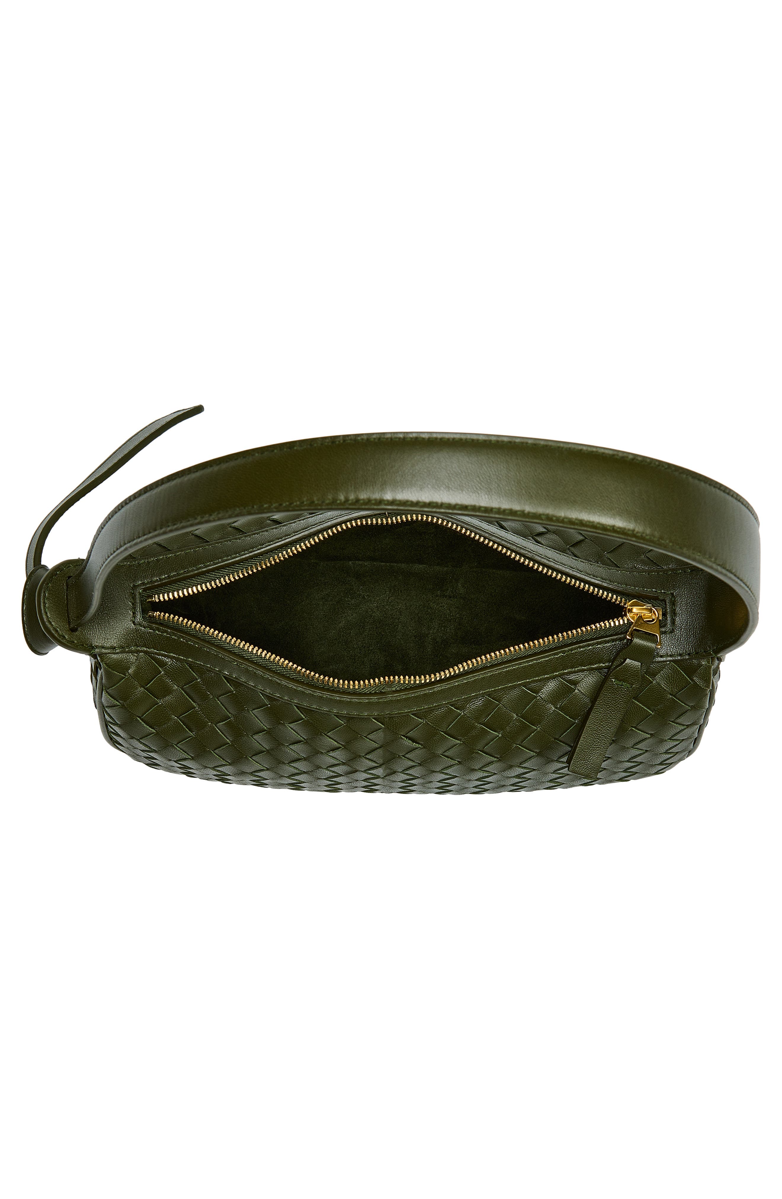 Nodo Leather Shoulder Bag, Alternate, color, 3740 BARK GREEN-GOLD