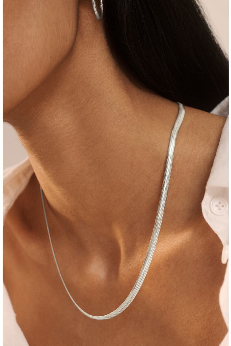 Wide Snake Chain Necklace , Alternate, color, STERLING SILVER