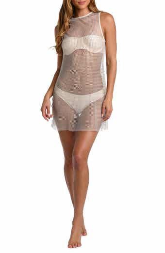 L'AGENCE Angela Sheer Mesh Cover-Up Dress