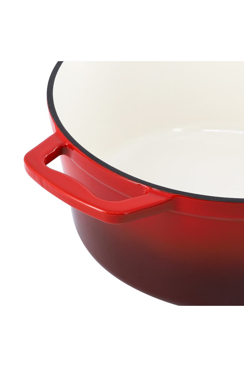 2.7 Quart Round Enameled Cast Iron Casserole, Alternate, color, Red