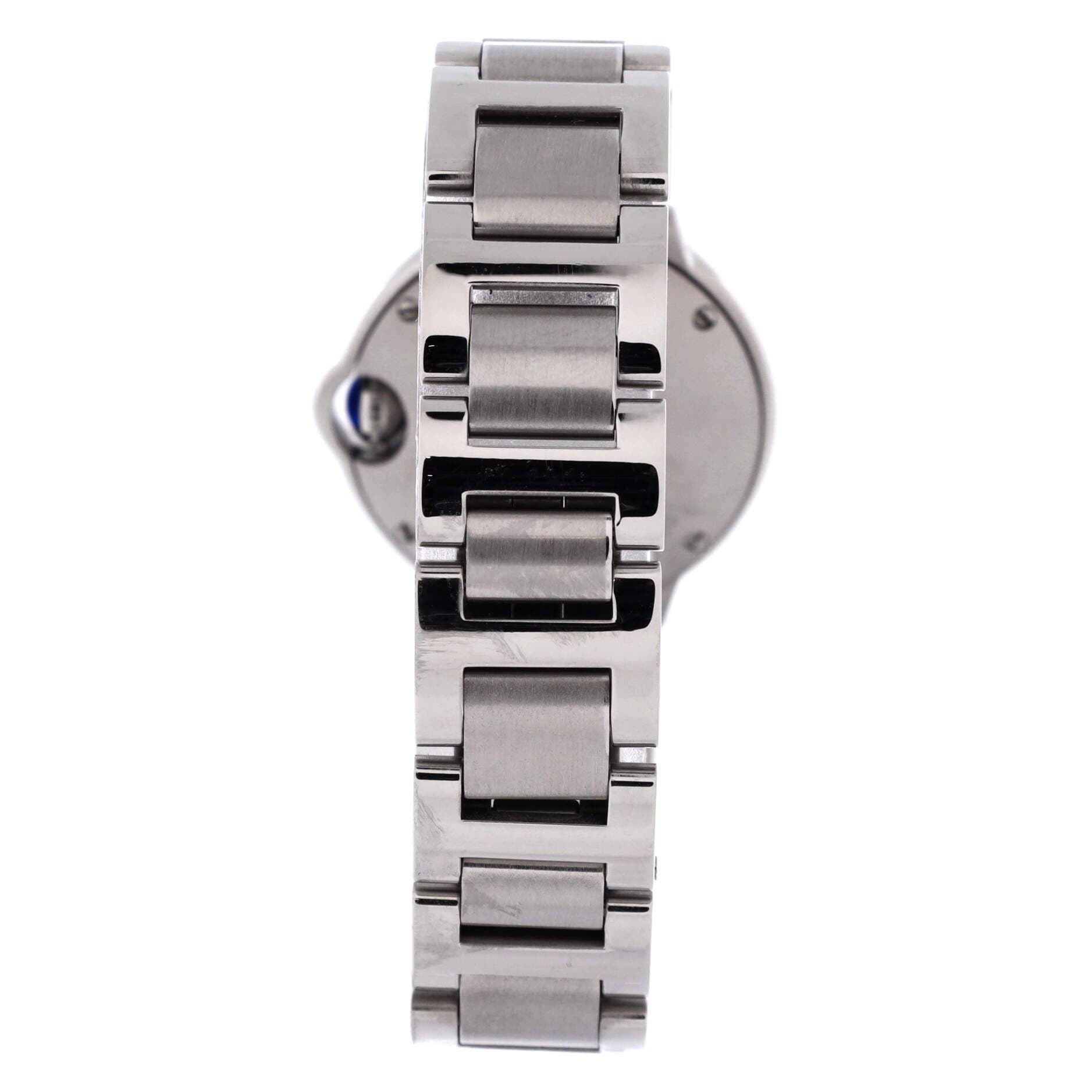 Ballon Bleu de Cartier Quartz Watch Stainless Steel with Diamond Bezel 28, Alternate, color, Metallic Silver
