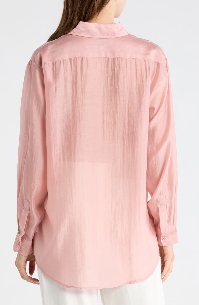Reformation Eli Oversize Button-Up Shirt, Alternate, color, Sheer Pink