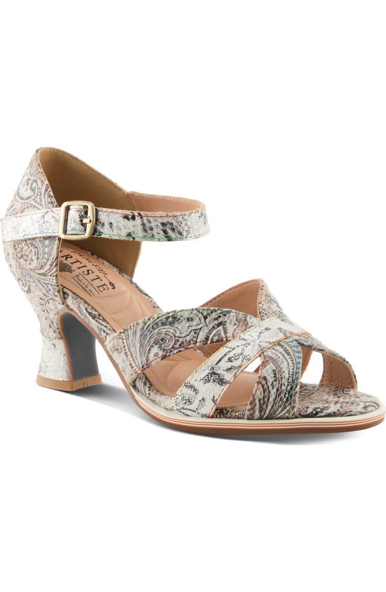 L'Artiste by Spring Step Waltz Ankle Strap Sandal, Main, color, Grey Multi