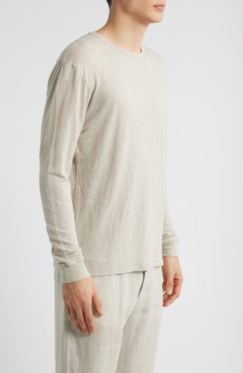 Alex Crane Sun Linen Long Sleeve T-shirt In Bone