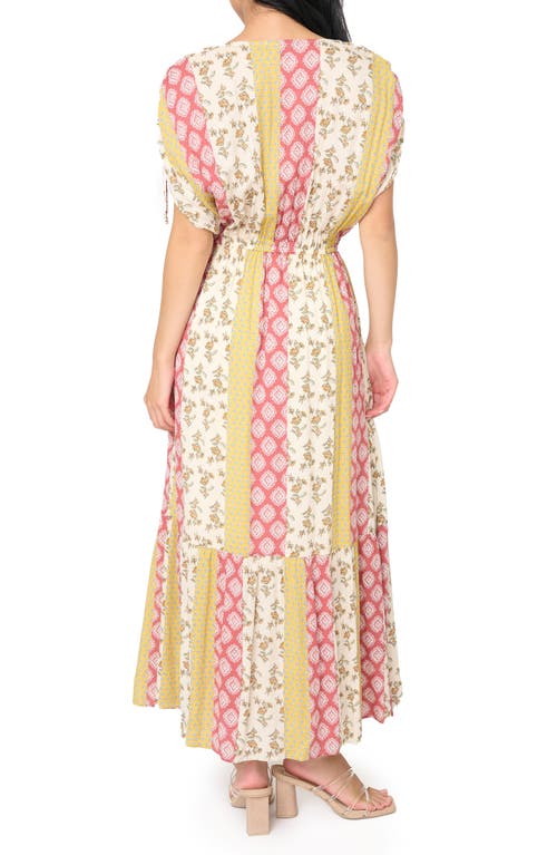 Gibsonlook Print Cinch Sleeve Maxi Dress