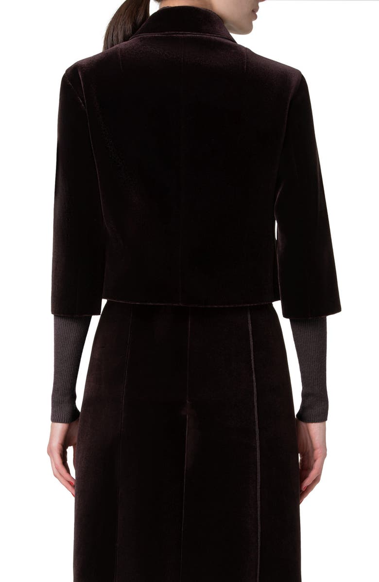 Akris Winslow Velvet Spacer Knit Crop Jacket, Alternate, color, 