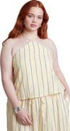 ELOQUII Linen Halter Top