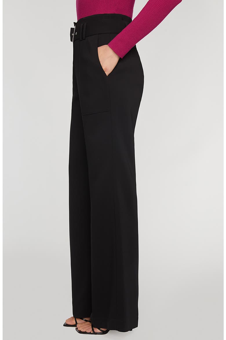 The Diana Belted High Waist Flare Pants, Alternate, color, NOIR
