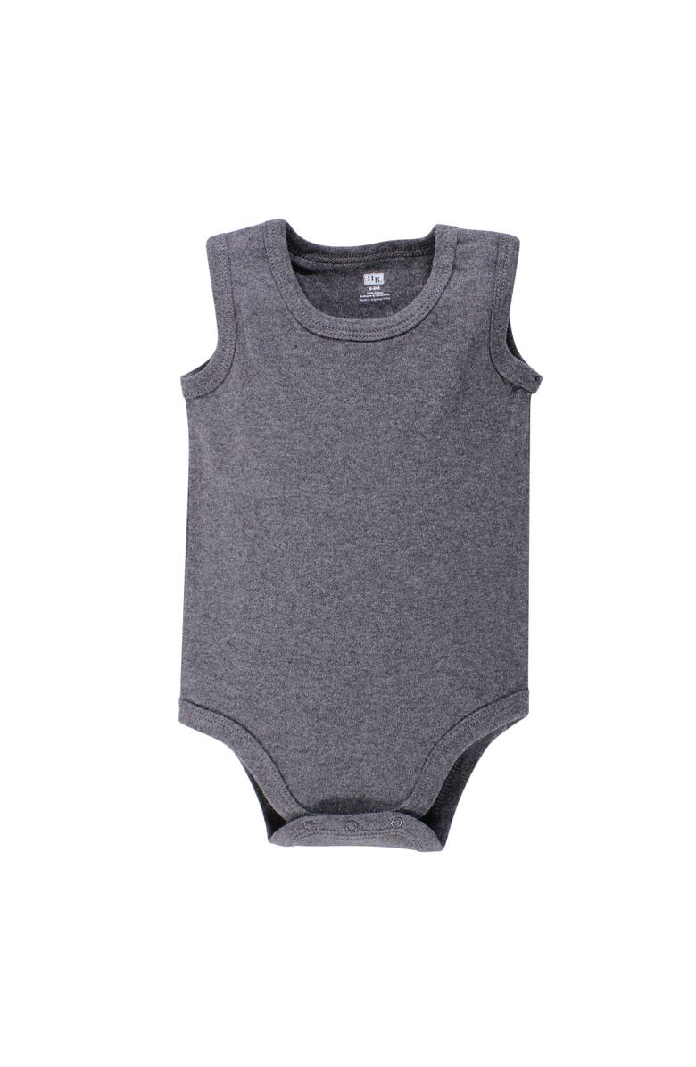 Hudson Baby Soft Cotton Unisex Tank Style Bodysuit, Alternate, color, Heather Gray