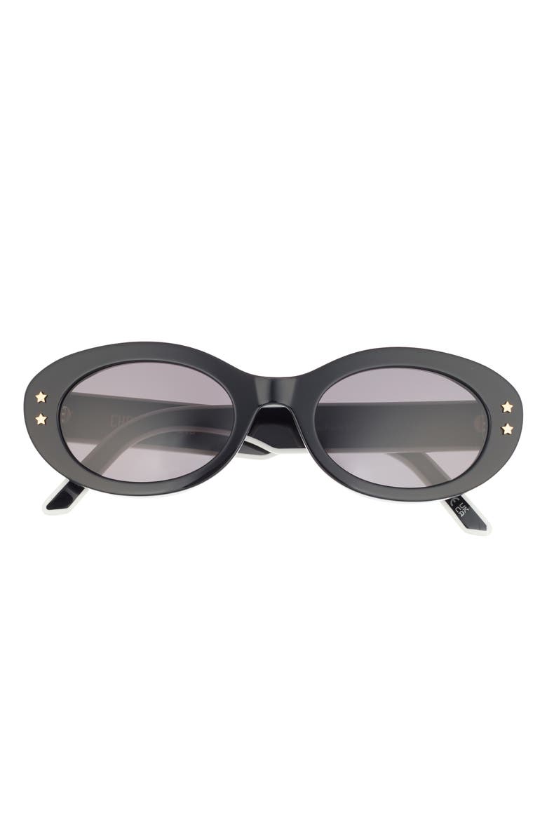 DIOR Pacific B4I 51mm Oval Sunglasses, Main, color, Shiny Black / Smoke
