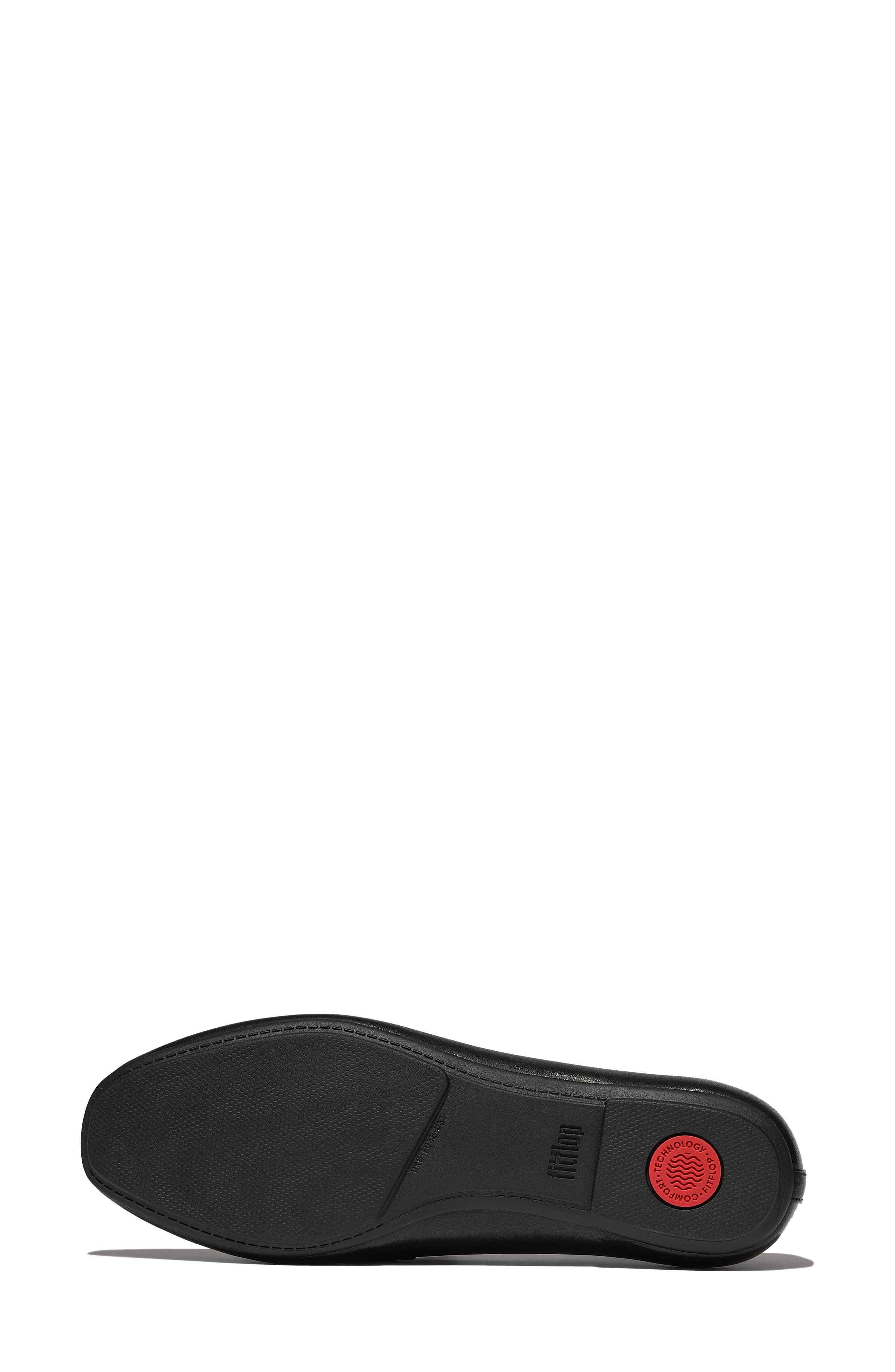 Delicato Square Chain Leather Loafer, Alternate, color, BLACK