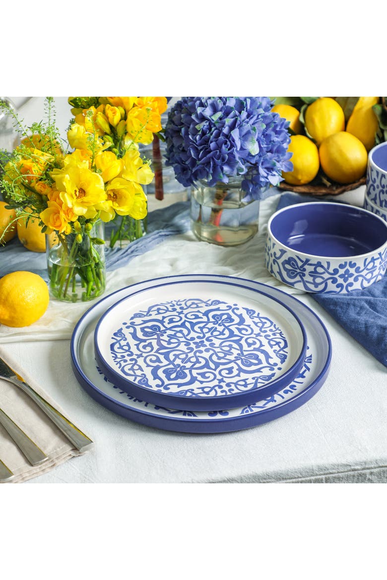 Tropea Stoneware 24-Piece Dinnerware Set, Alternate, color, Blue