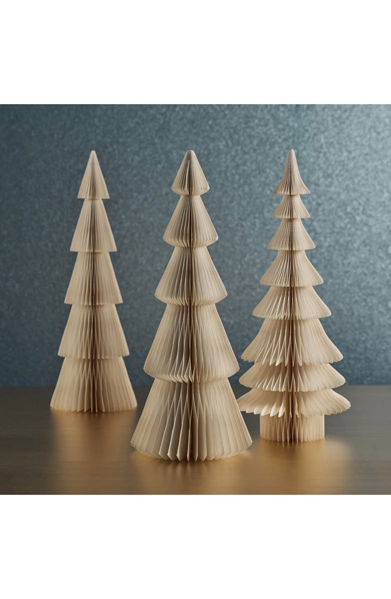 Zodax Set of 2 Miriam Paper Decorative Tabletop Trees, Alternate, color, Off White