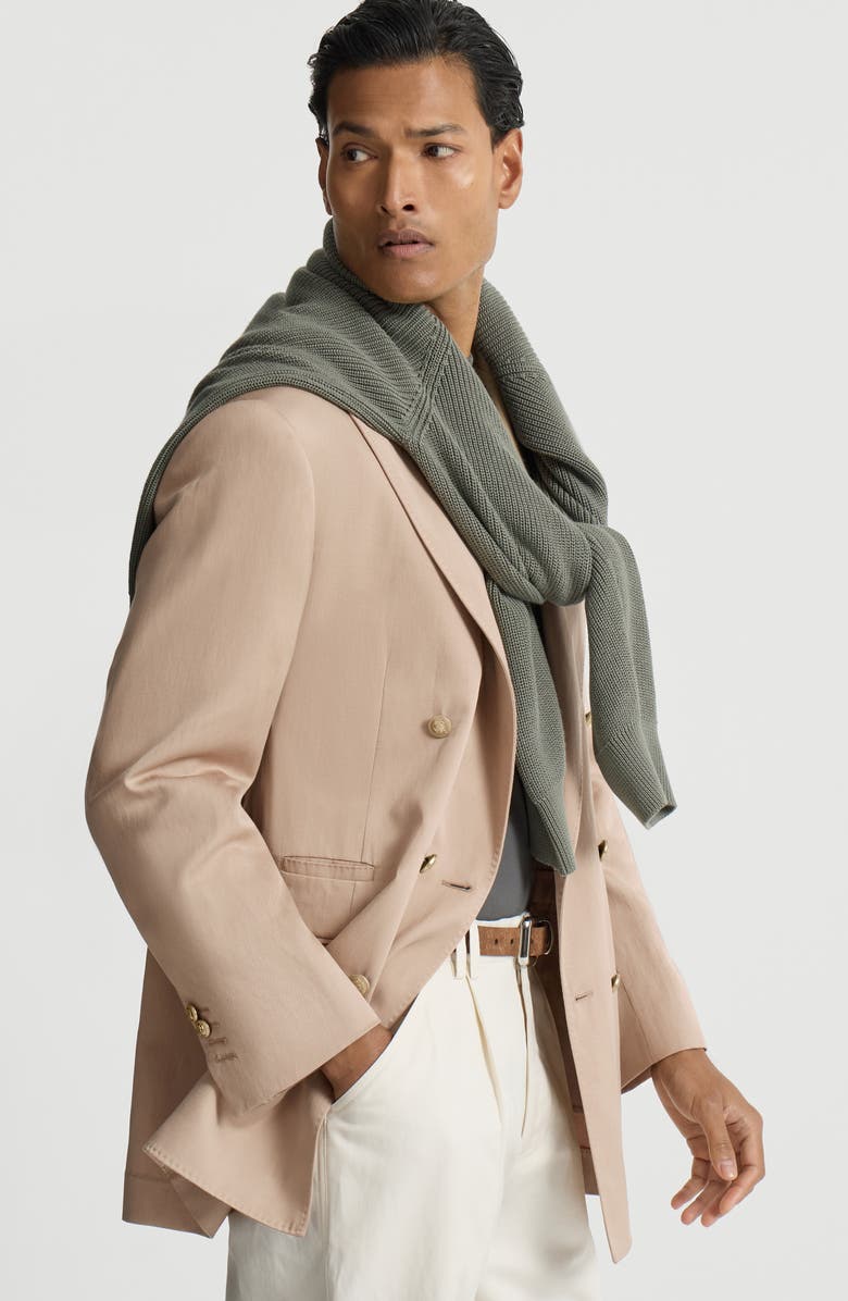 Brunello Cucinelli One-and-a-half breasted Tailor blazer, Alternate, color, Tobacco