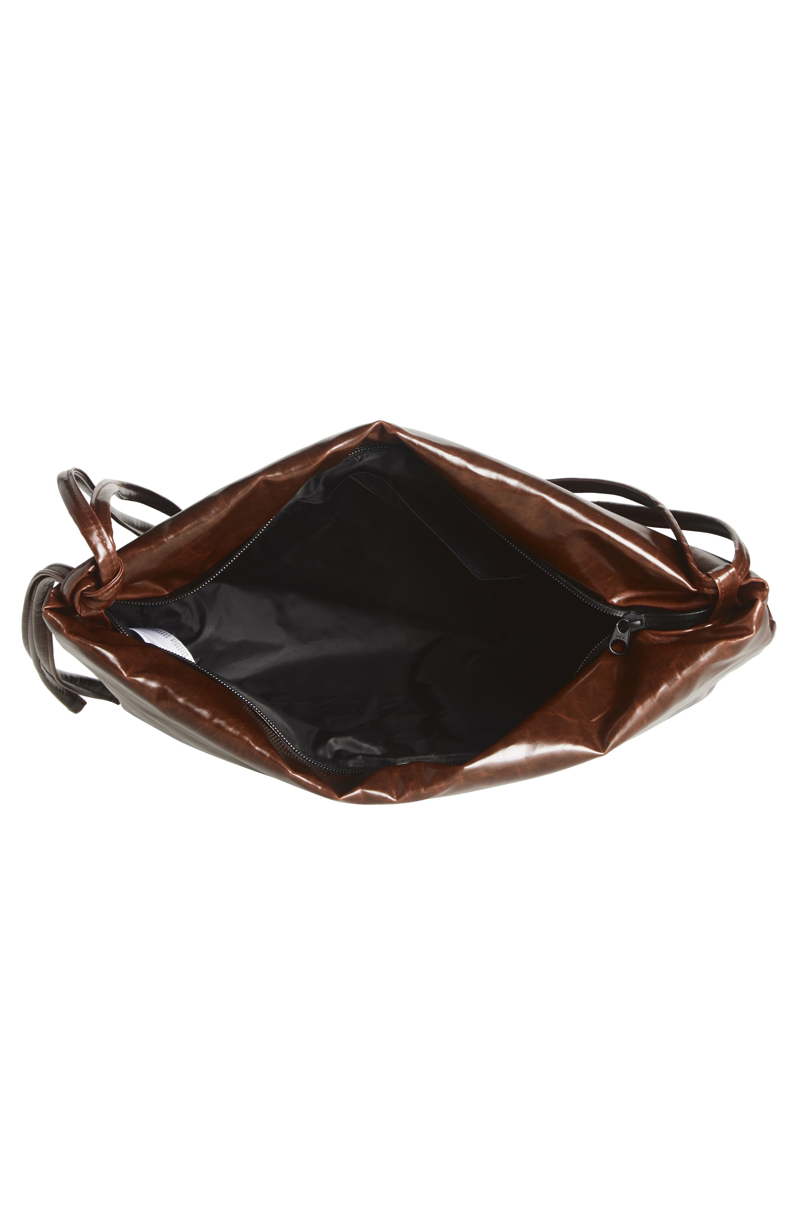 Loop Skai Lacquered Shoulder Bag, Alternate, color, DARK BROWN 0057