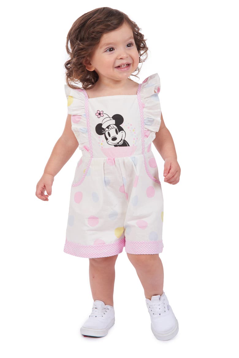 x Disney Polka Dot Romper, Alternate, color, WHITE