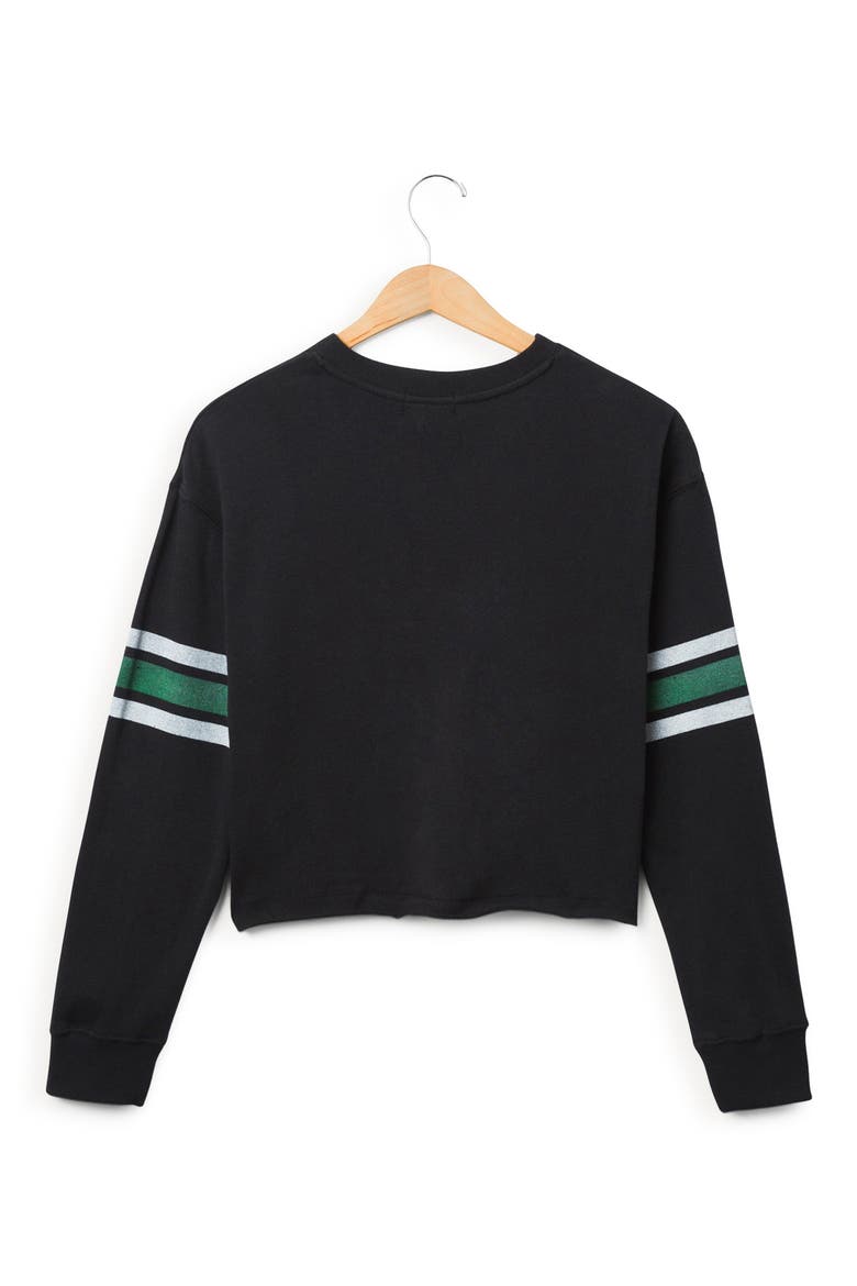 Jets Retro Graphic Cropped Sweatshirt, Alternate, color, TRUE BLACK
