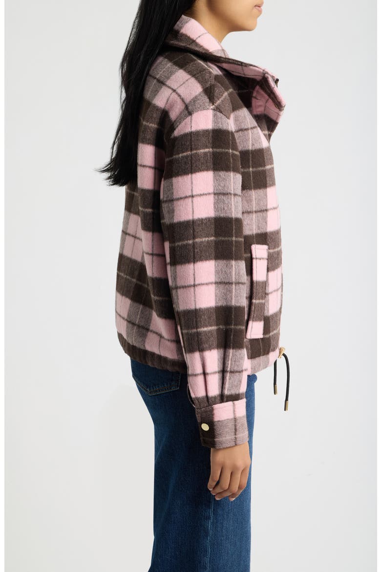 Plaid Bomber Jacket, Alternate, color, PINK BROWN PLAID