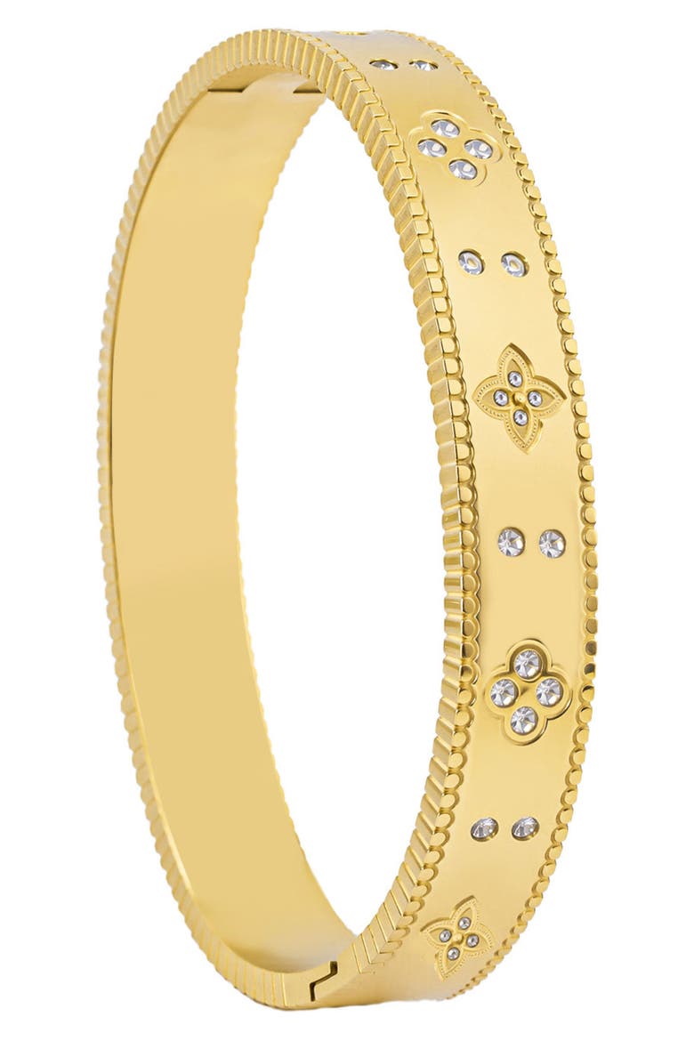 Tarnish Resistant Cubic Zirconia Bangle Bracelet, Alternate, color, GOLD
