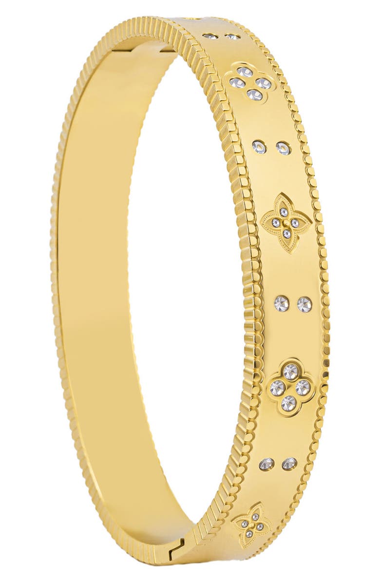 Adornia Tarnish Resistant Cubic Zirconia Bangle Bracelet, Alternate, color, Gold
