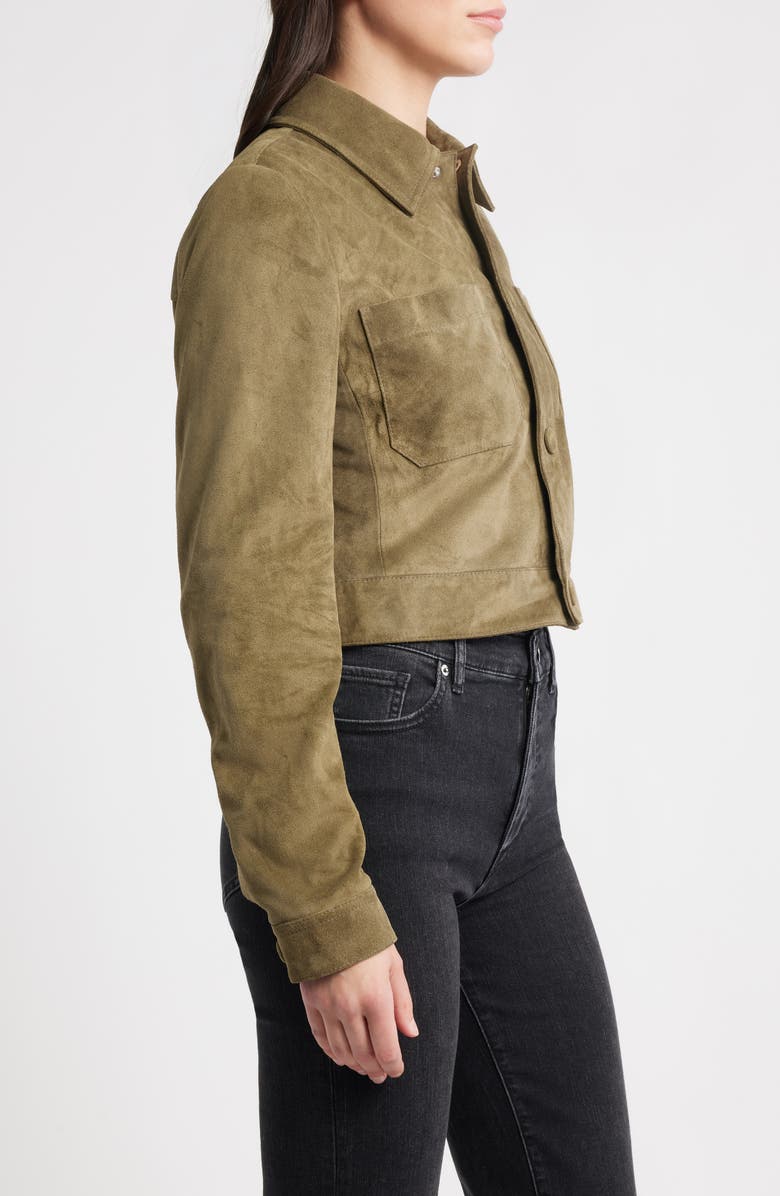 FRAME The Small Suede Jacket, Alternate, color, Cypress