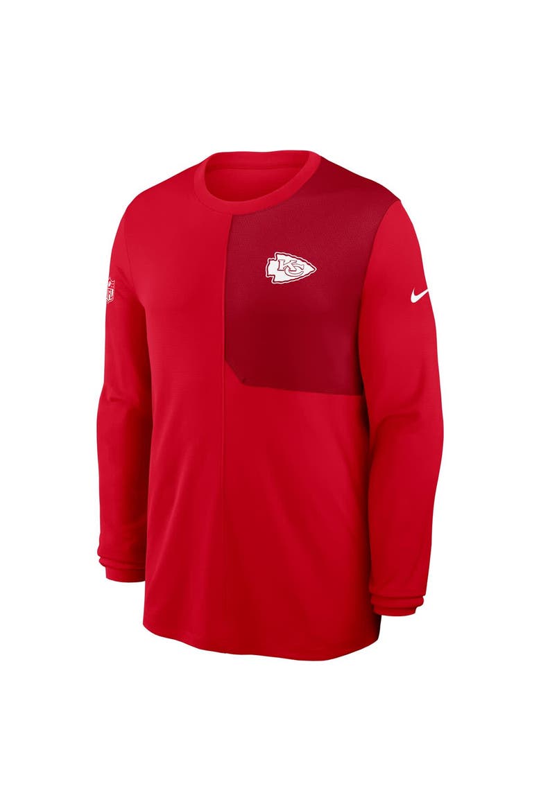 Men's Nike Red Kansas City Chiefs Sideline Coach UV Performance Long Sleeve T-Shirt, Alternate, color, Red