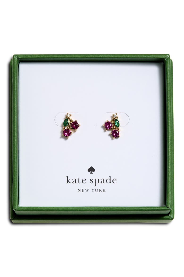 cherry stud earrings, Main, color, MULTI