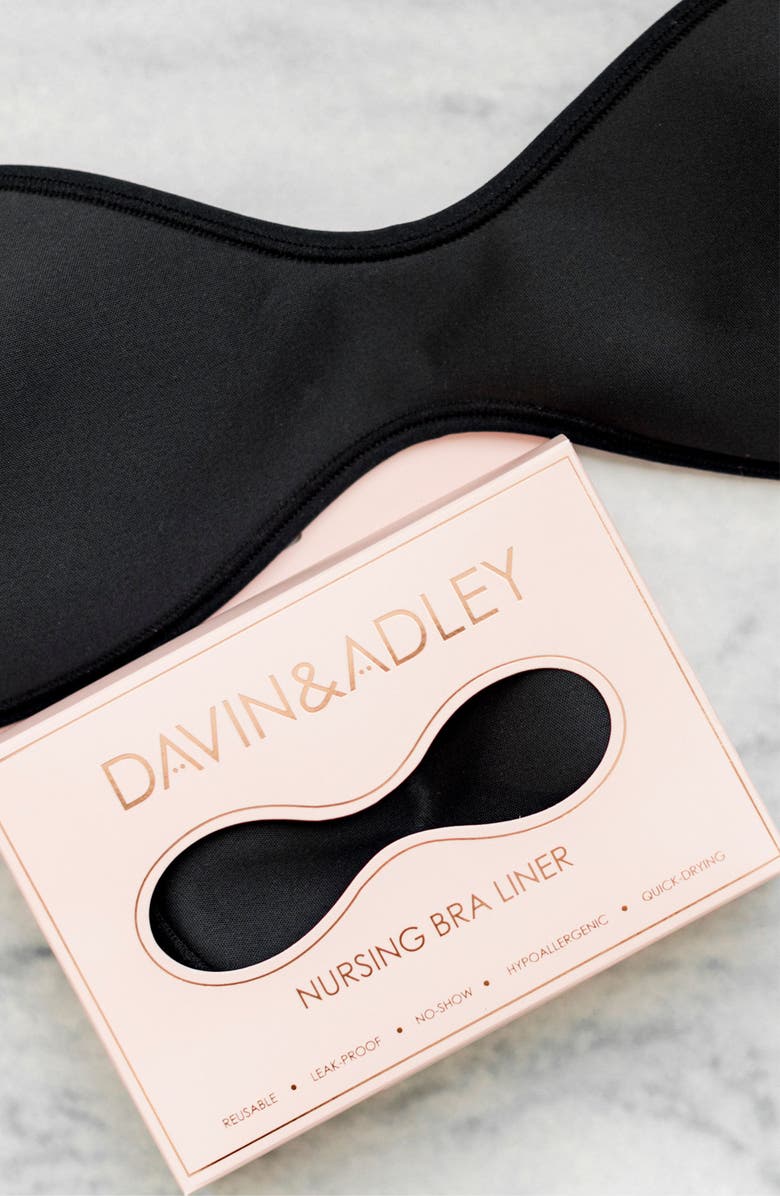 Davin & Adley Paisley Nursing Bra Liner, One piece reusable nursing pad, Main, color, Black