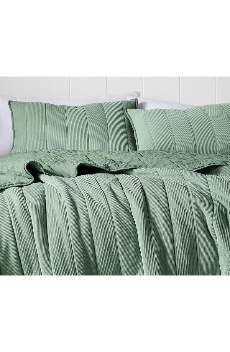 Martex Expression Teton Quilt Set, Alternate, color, Moss