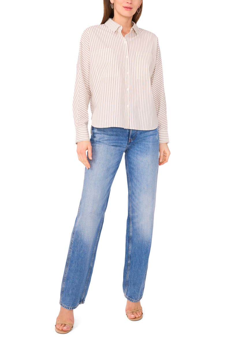 Parker The Jordan Button Yoke Button-Down Shirt, Alternate, color, Ivory/ Classic Navy