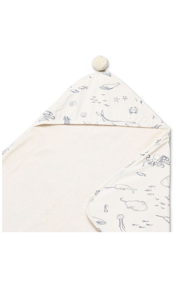 Organic Cotton Hooded Towel, Alternate, color, LIFE AQUATIC