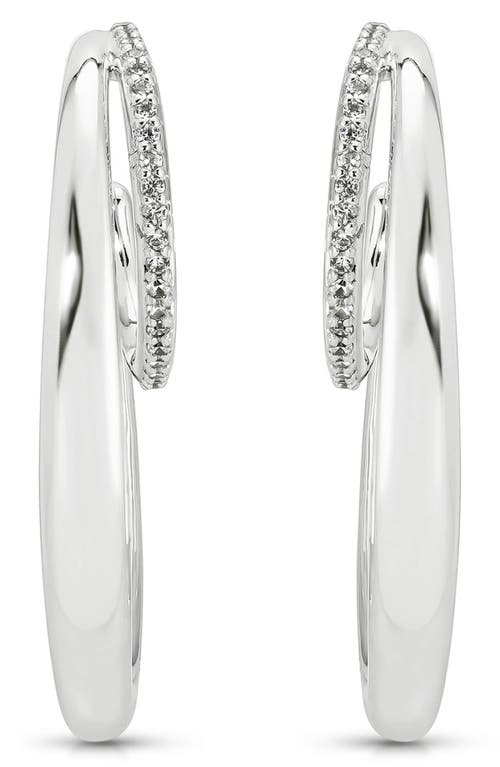 Ettika Concentric Rings Pavé Hoop Earrings In Metallic