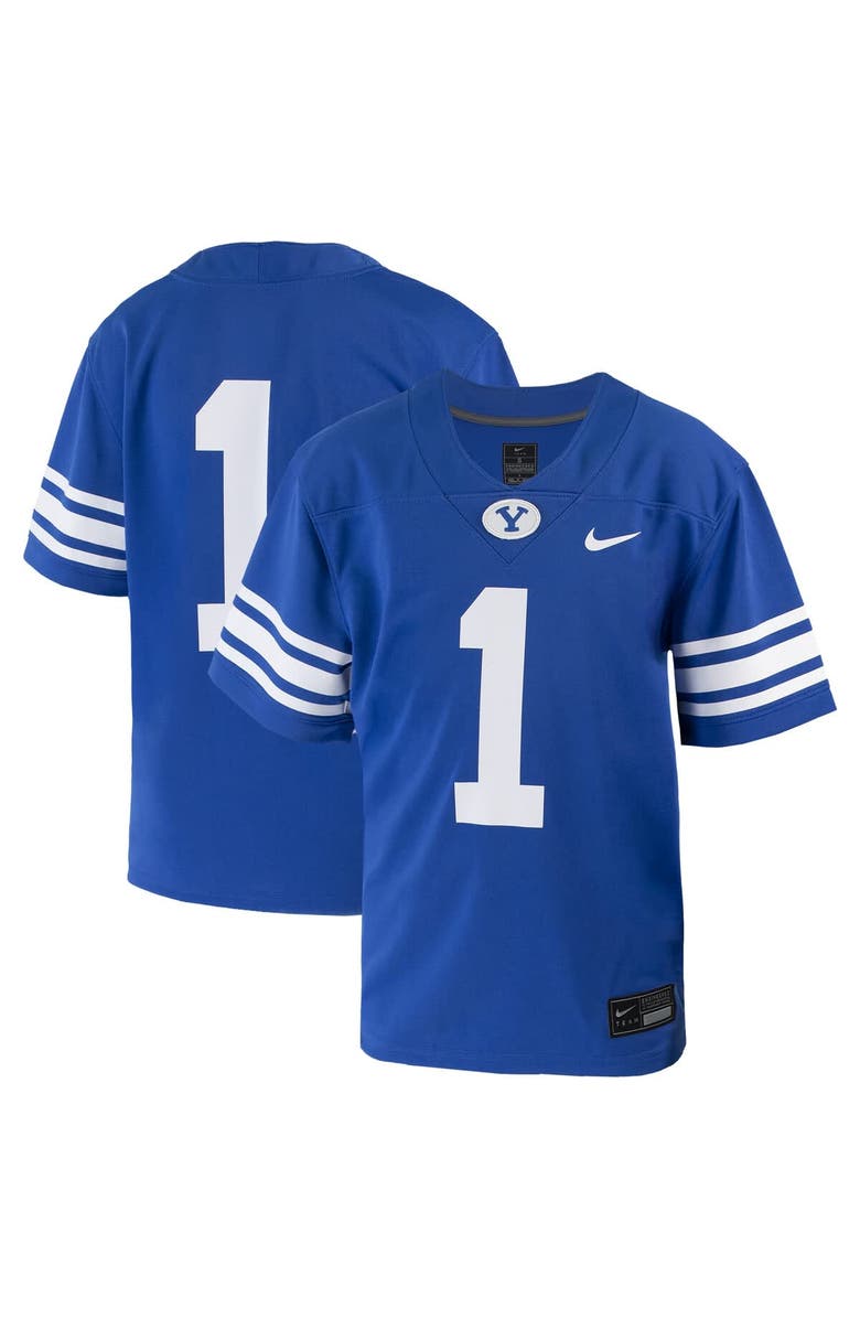Nike Youth Nike #1 Royal BYU Cougars Untouchable Replica Game Jersey, Main, color, 