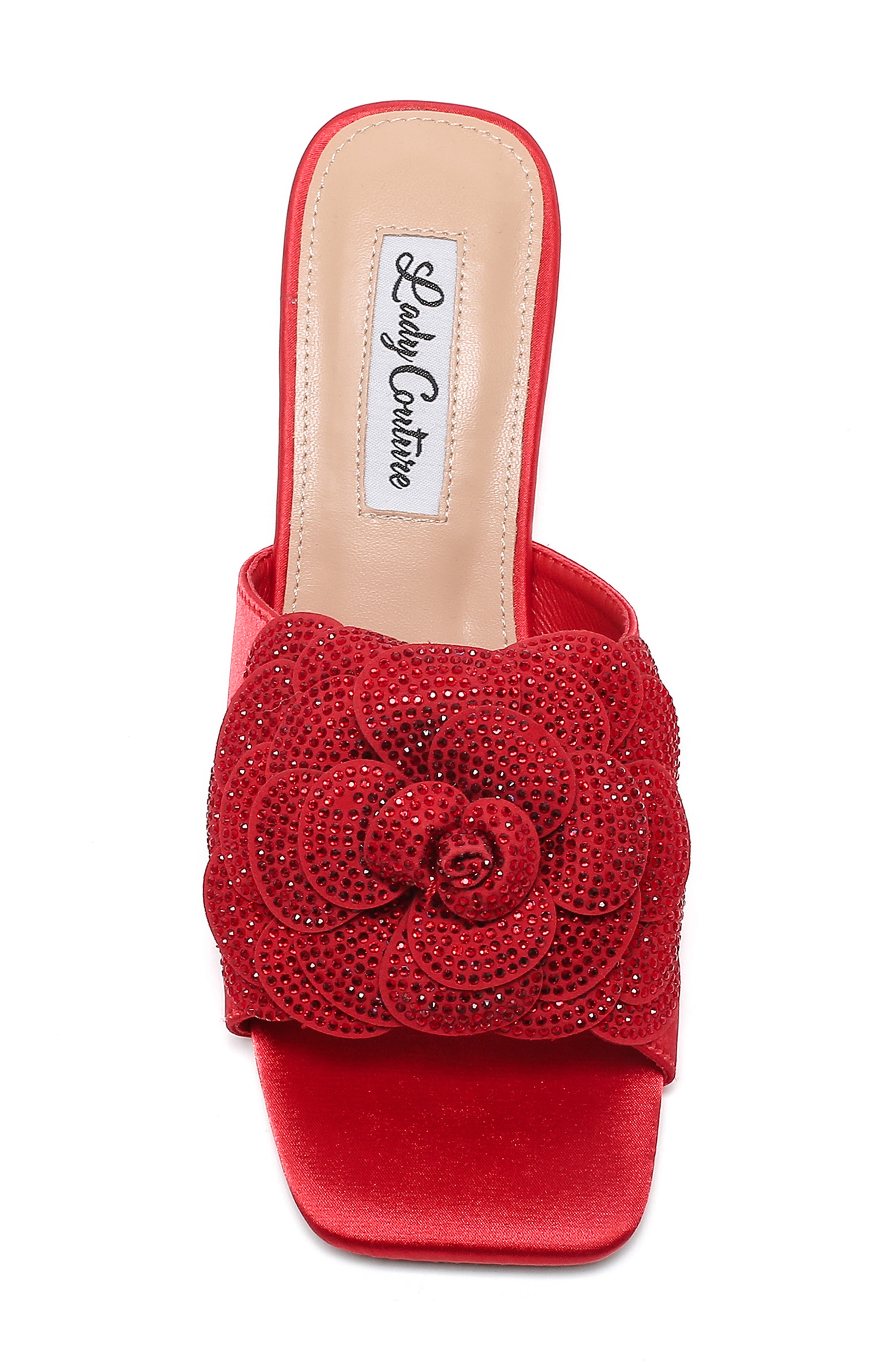 Petal Slide Sandal, Alternate, color, RED